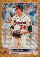 2022 Topps Chrome #75 Max Fried Gold Wave Refractor Baseball Card