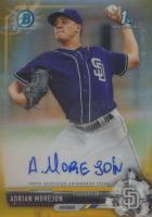 2017 Bowman Chrome Prospect Autograph #AM Adrian Morejon Gold Refractor Baseball Card