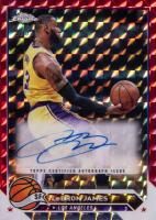 2023 Topps Chrome Topps Chrome Autographs #CGLBJ LeBron James Red Geometric Basketball Card