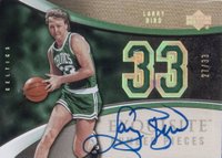 2005 Upper Deck Exquisite Collection Numbers Autograph #ENLB Larry Bird Basketball Card