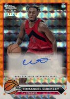 2023 Topps Chrome Topps Chrome Autographs #CGIQ Immanuel Quickley Orange Geometric Basketball Card