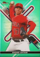 2022 Topps Finest #28 Shohei Ohtani Green Refractor Baseball Card