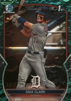 2023 Bowman Draft #BDC76 Max Clark Chrome-Aqua Lunar Crater Baseball Card