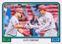 2022 Topps Heritage High Number Combo Cards #CC2 Mike Trout/Shohei Ohtani Baseball Card