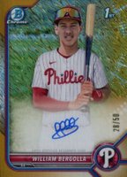 2022 Bowman Chrome Prospect Autographs #CPAWB William Bergolla Gold Shimmer Refractor Baseball Card