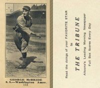 1916 Altoona Tribune #115 George McBride Baseball Card