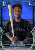 2023 Bowman Chrome Prospects #BCP62 Antony Peguero Aqua Lunar Crater Refractor Baseball Card