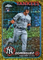 2024 Topps Chrome Update #USC70 Jasson Dominguez Gold Mini Diamond Refractor Baseball Card