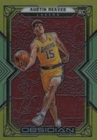 2021 Panini Obsidian #170 Austin Reaves Electric Etch Red/Yellow/Green Flood Basketball Card
