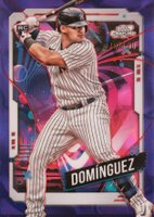 2024 Topps Chrome Cosmic #89 Jasson Dominguez Purple Nebula Refractor Baseball Card