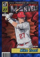 2022 Panini Donruss Marvels #M1 Mike Trout Blue Baseball Card