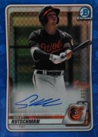 2020 Bowman Chrome Prospect Autographs #CPAAR Adley Rutschman Blue Refractor Baseball Card