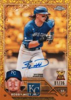 2023 Topps Gilded Collection Topps Chrome Gold Etch Autographs #CGABW Bobby Witt Jr. Yellow Baseball Card
