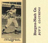 1916 Burgess-Nash Co. #166 Fred Snodgrass Baseball Card