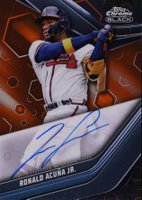 2023 Topps Chrome Black Autograph #RAJ Ronald Acuna Jr. Orange Baseball Card