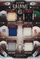 2022 Leaf in the Game Used the Grand Salami Six #GS13 Barry Bonds/Carlos Beltran/Gary Carter/Johnny Bench/Mark Teixeira/Miguel Tejada Silver Pattern Spectrum Baseball Card