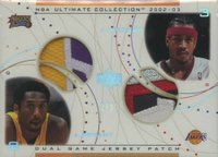 2002 Ultimate Collection Jerseys Patches Dual #KB/AIP Allen Iverson/Kobe Bryant Platinum Basketball Card