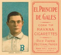 1909 White Borders El Principe De Gales #243 Tim Jordan Portrait-Brookyn Baseball Card
