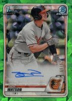 2020 Bowman Chrome Prospect Autographs #CPAZW Zach Watson Green Atomic Baseball Card