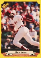 1987 Classic Travel Update Yellow #133 Barry Larkin Yellow Back Baseball Card