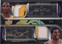 2008 Upper Deck Black Quad Autographs Jerseys #EVSW Kevin Garnett/Kobe Bryant/Larry Bird/Magic Johnson Patch-Gold Basketball Card