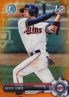 2017 Bowman Draft #BDC1 Royce Lewis Chrome-Batting-Orange Refractor Baseball Card