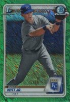 2020 Bowman Chrome Prospects #BCP25 Bobby Witt Jr. Green Shimmer Baseball Card