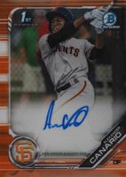 2019 Bowman Chrome Prospects Autographs #CPAAC Alexander Canario Orange Refractor Baseball Card