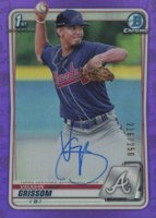 2020 Bowman Chrome Prospect Autographs #CPAVG Vaughn Grissom Purple Refractor Baseball Card