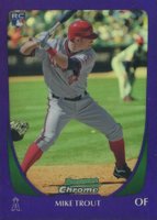2011 Bowman Chrome Draft #101 Mike Trout Purple Refractor Baseball Card