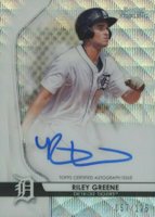 2020 Bowman Sterling Prospect Autographs #RG Riley Greene Wave Refractor Baseball Card