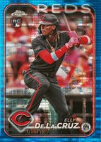 2024 Topps Chrome #44 Elly de La Cruz Blue Sonar Refractor Baseball Card
