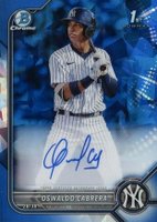 2022 Bowman Sapphire Edition Chrome Prospect Autographs #OC Oswaldo Cabrera Baseball Card