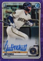 2020 Bowman Draft Chrome Draft Picks Autographs #CDAGM Garrett Mitchell Purple Refractor Baseball Card