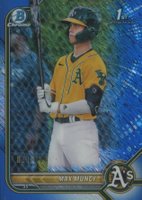 2022 Bowman Chrome Prospects #BCP89 Max Muncy Blue Shimmer Refractor Baseball Card
