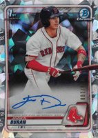 2020 Bowman Chrome Prospect Autographs #CPAJD Jarren Duran Atomic Refractor Baseball Card