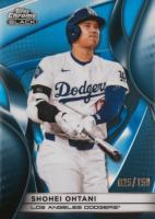 2025 Topps Chrome Black #50 Shohei Ohtani Blue Refractor Baseball Card