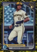 2024 Bowman Chrome Prospects #BCP140 Jackson Chourio Yellow Lunar Refractor Baseball Card