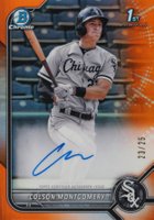 2022 Bowman Chrome Prospect Autographs #CPACMY Colson Montgomery Orange Refractor Baseball Card