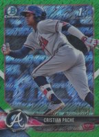 2018 Bowman Prospects Chrome #46 Cristian Pache Green Shimmer Refractor Baseball Card