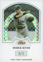 2005 Finest #125 Derek Jeter White Framed Xfractor 1/1 Baseball Card