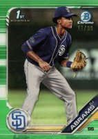 2019 Bowman Draft #BDC85 CJ Abrams Chrome-Fielding-Green Refractor Baseball Card