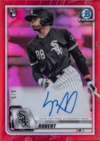 2020 Bowman Chrome Rookie Autographs #CRALR Luis Robert Red Refractor Baseball Card