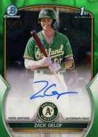 2023 Bowman Chrome Prospect Autographs #CPAZG Zack Gelof Green Lava Baseball Card