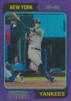 2023 Topps Heritage #135 Oswaldo Cabrera Chrome-Purple Hot Box Refractor Baseball Card