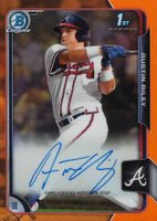 2015 Bowman Chrome Draft Pick Autograph #BCAARI Austin Riley Orange Refractor Baseball Card