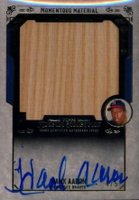 2015 Topps Museum Collection Momentous Material Jumbo Relic Autographs #HAA Hank Aaron Gold Baseball Card