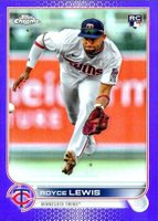 2022 Topps Chrome Update #USC143 Royce Lewis Purple Refractor Baseball Card