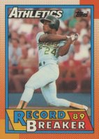1990 Topps Tiffany #7 Rickey Henderson Baseball Card