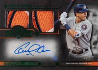 2017 Topps Museum Collection Signature Swatches Dual Relic #DRACCO Carlos Correa Emerald 1/1 Baseball Card